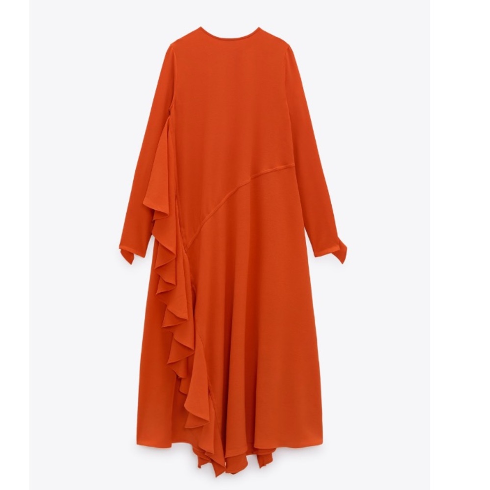 SOLD/// Zara ruffled midi dress - Picture 1 of 5